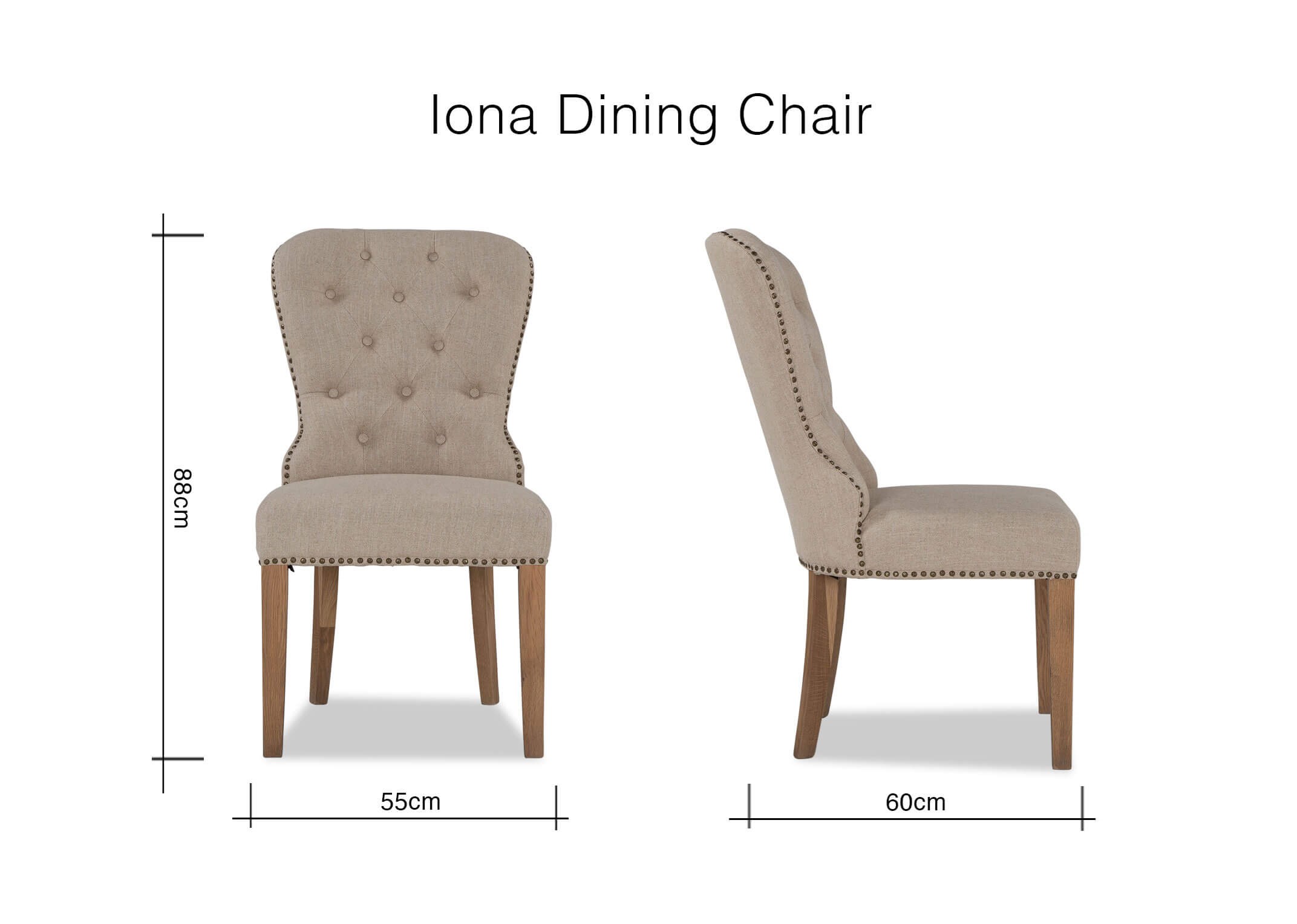 Tan fabric 2024 dining chairs