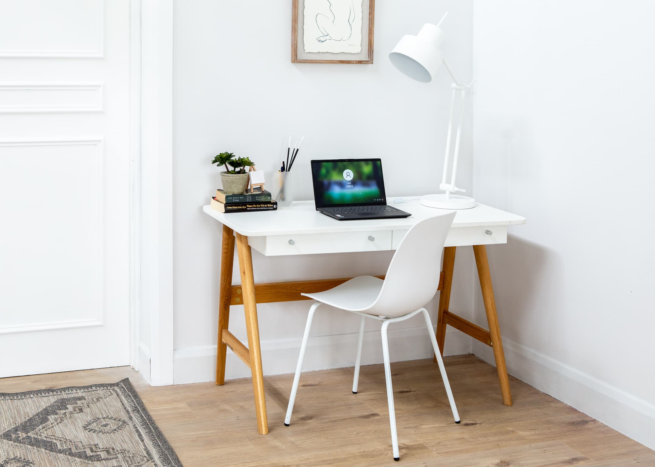 White solid deals desk