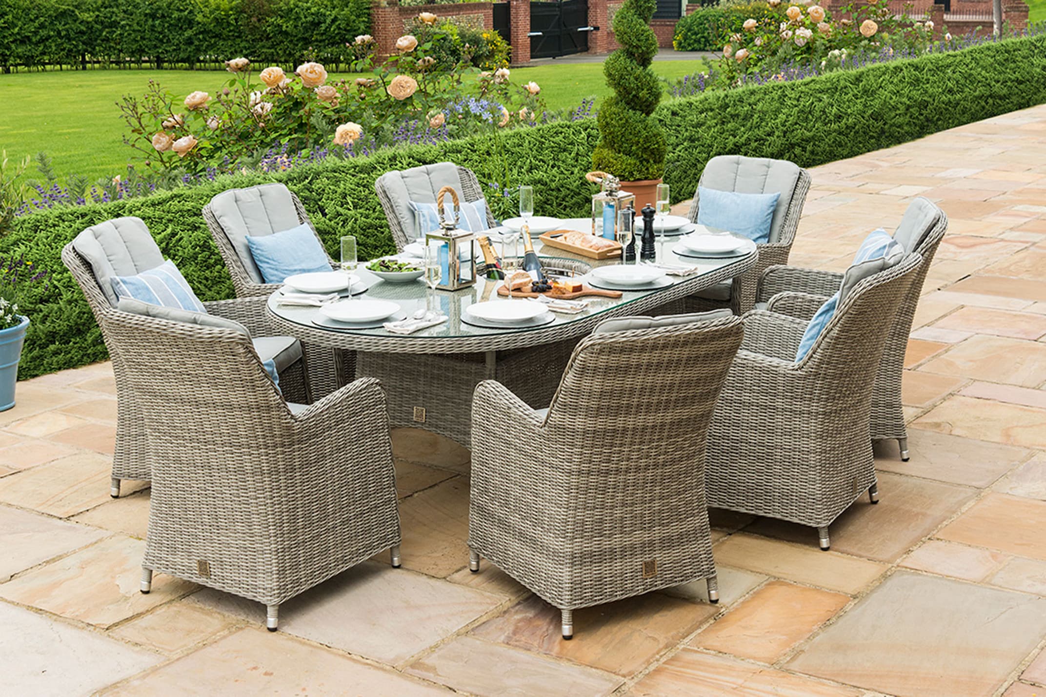 Garden dining furniture 2024 8 seater