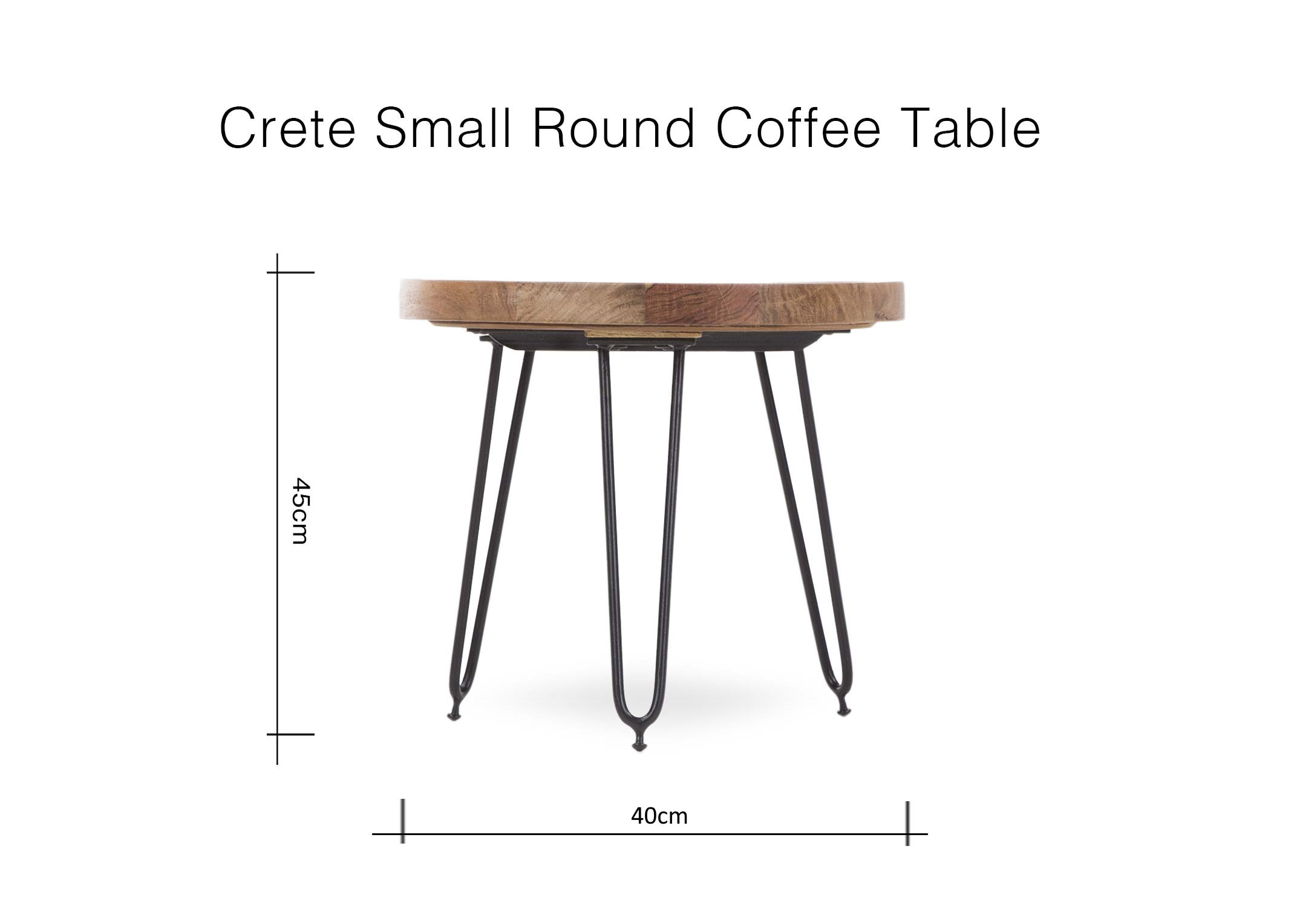 Black round store small table