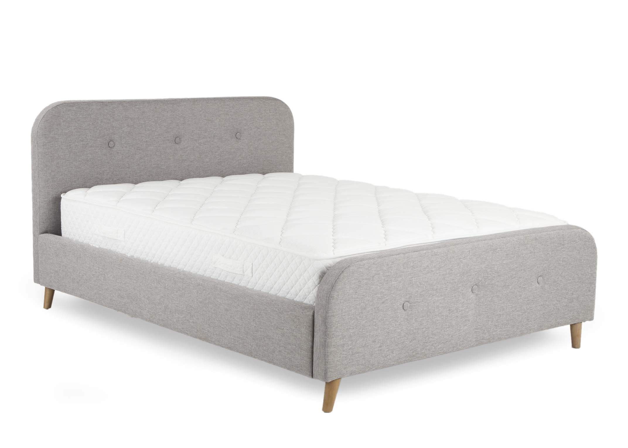 Grey fabric online bed frame queen