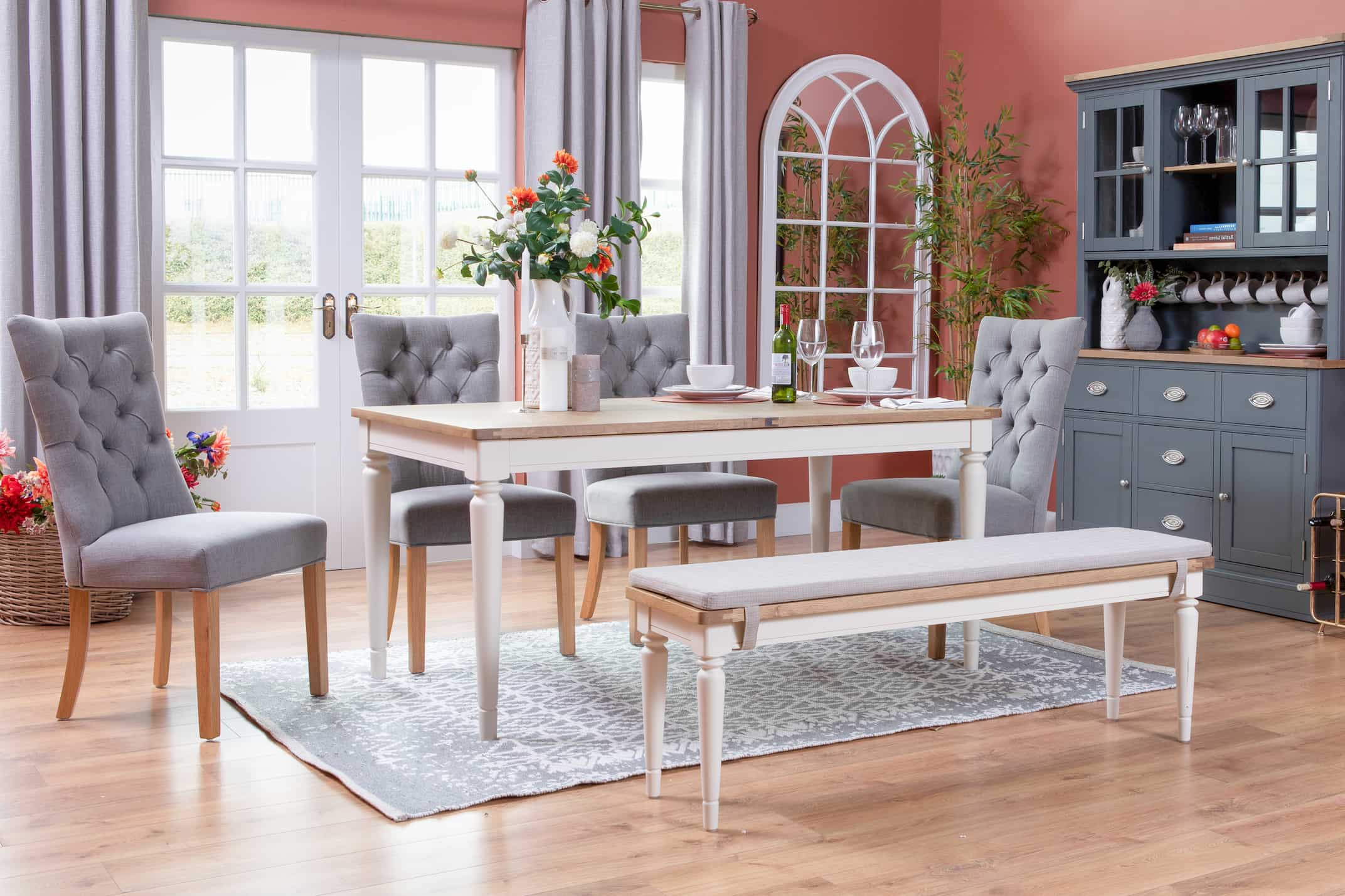 Farmhouse dining table and deals chairs set