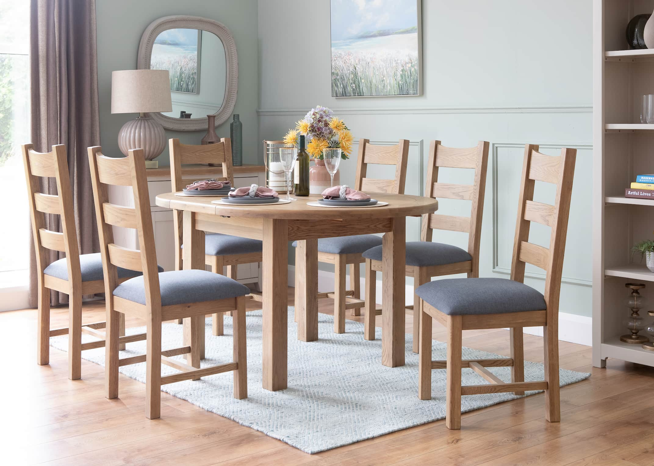 Oak chairs for dining room deals table