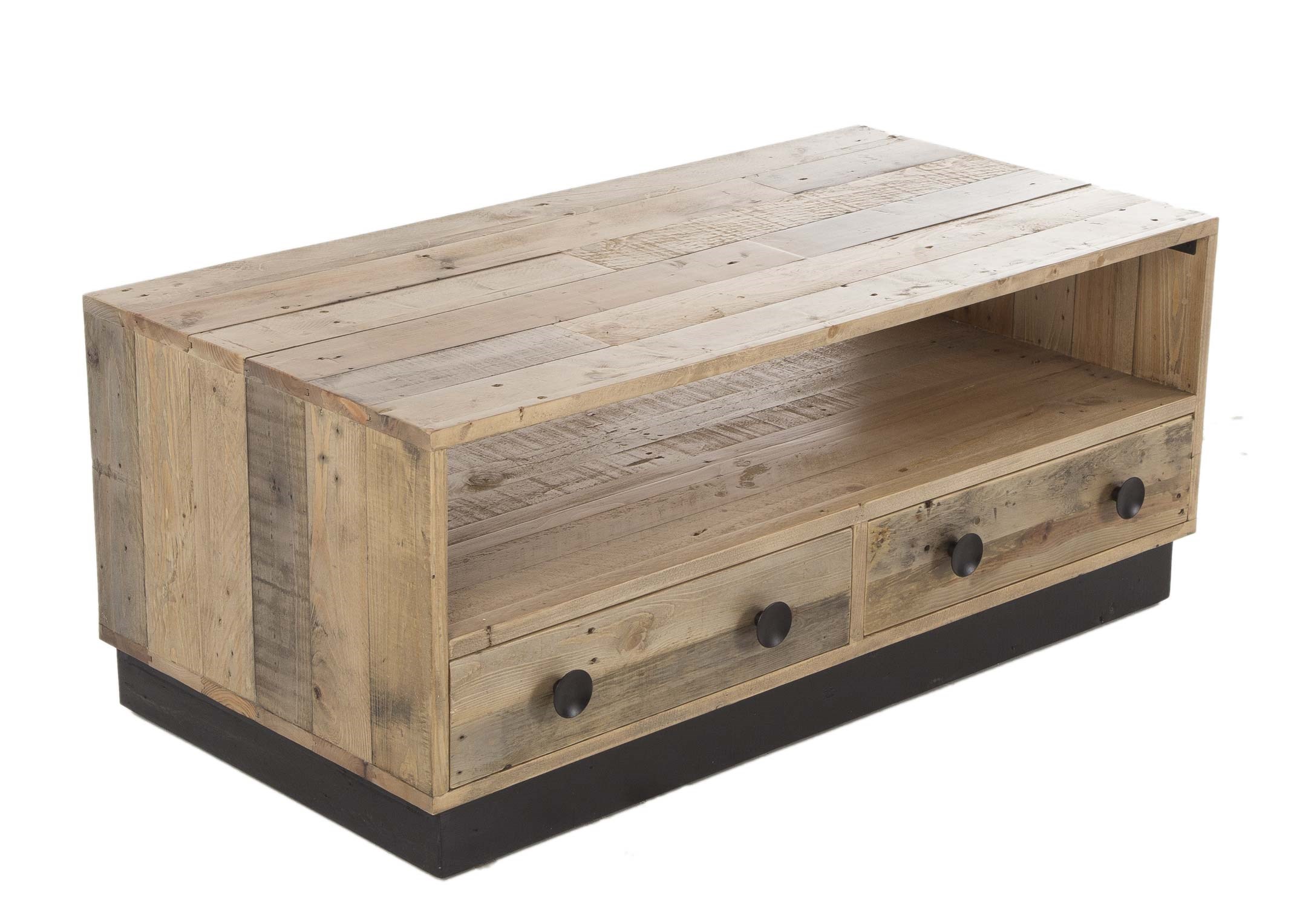 2 Drawer Reclaimed Pine Coffee Table San Francisco Ez Living Furniture