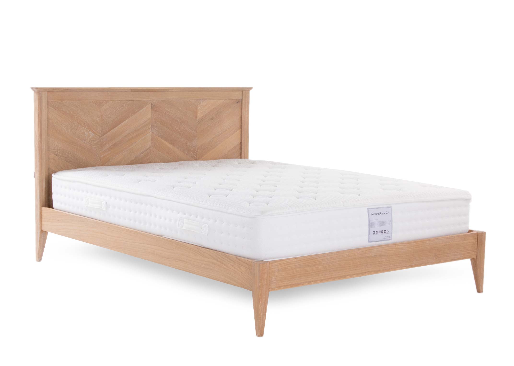 Pine double clearance bed with mattress