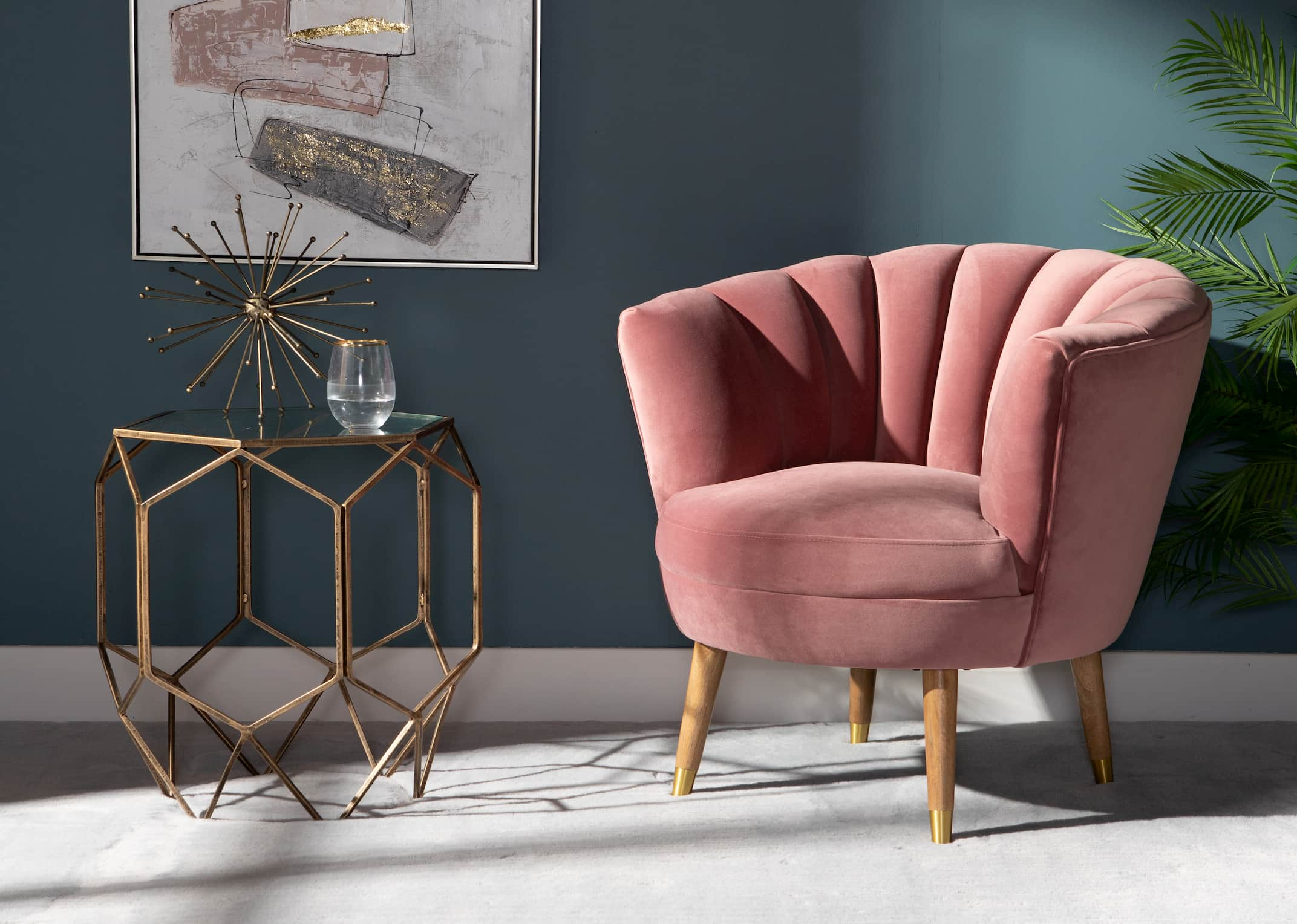 Baby pink armchair sale