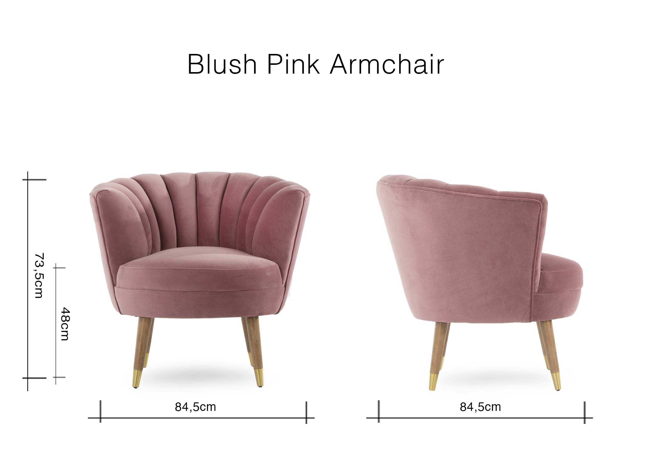 Pink Velvet Armchair Blush Ez Living Furniture