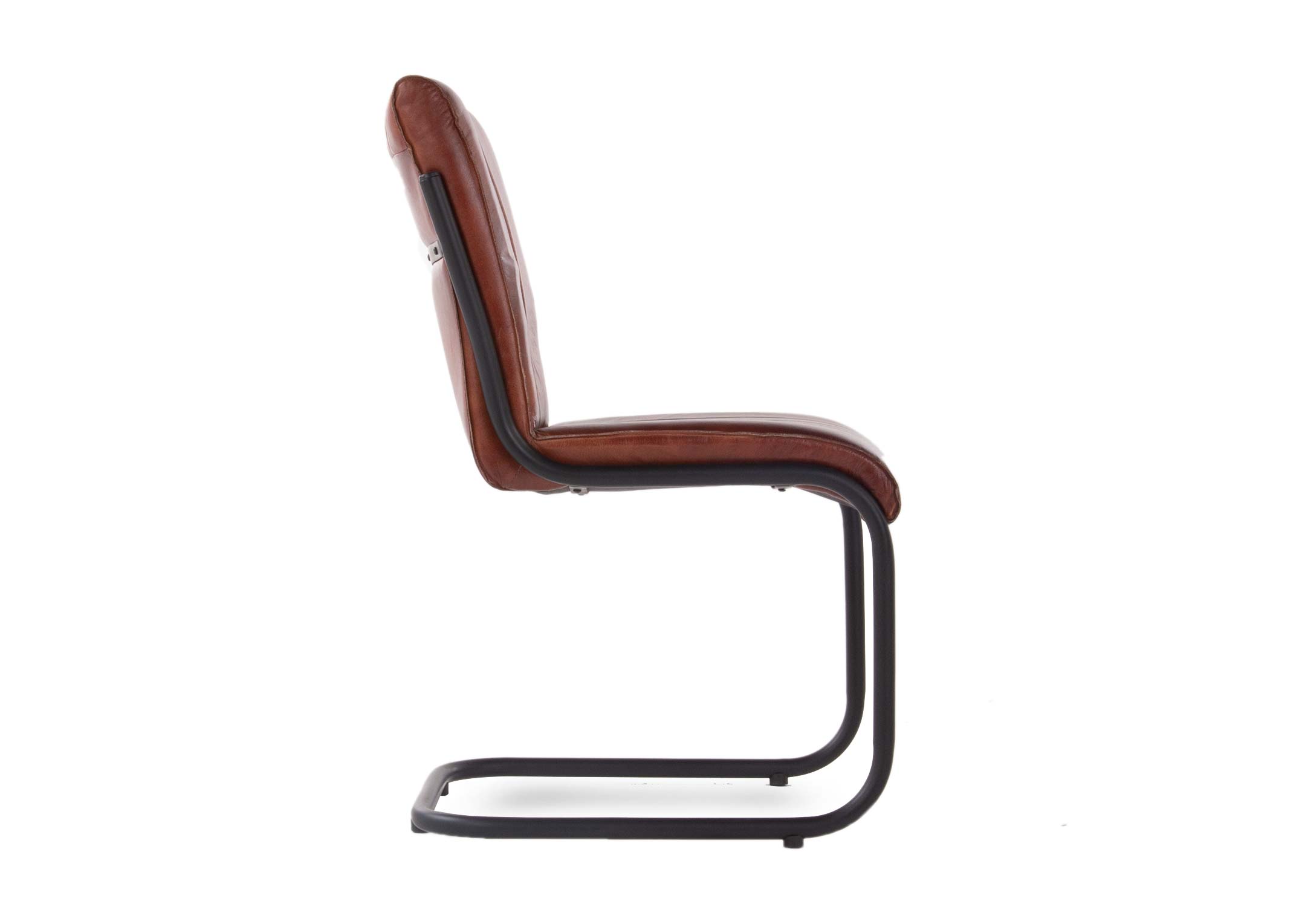 Brown leather on sale cantilever chair