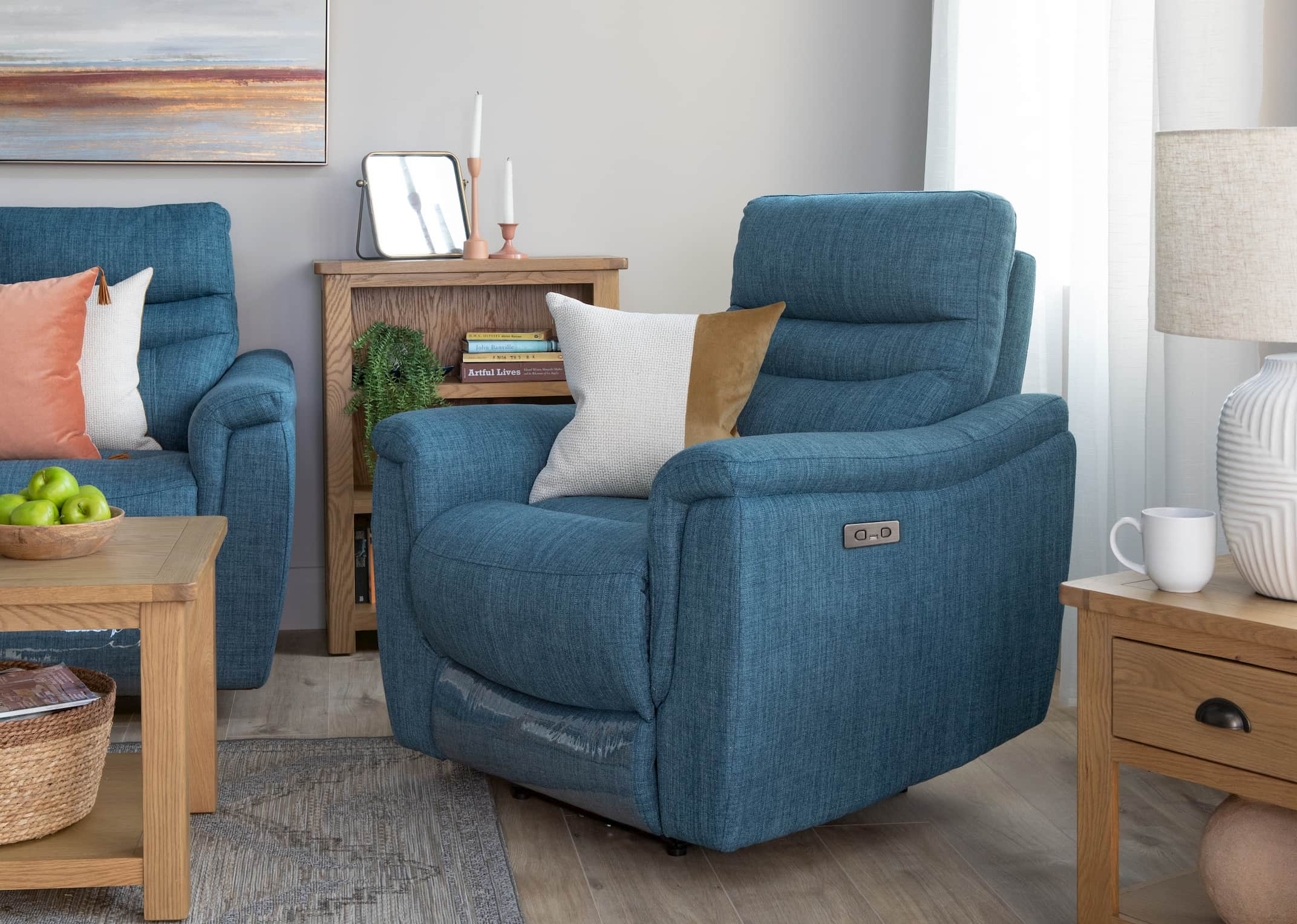 Teal Fabric Recliner Flair EZ Living Furniture