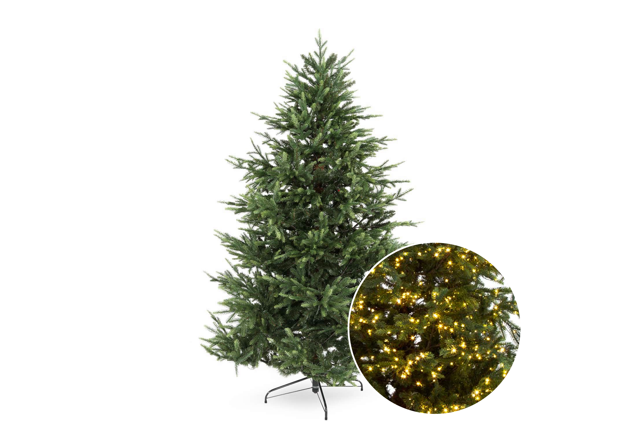 7ft Christmas Tree with 3000 Copper Lights Rockefeller EZ