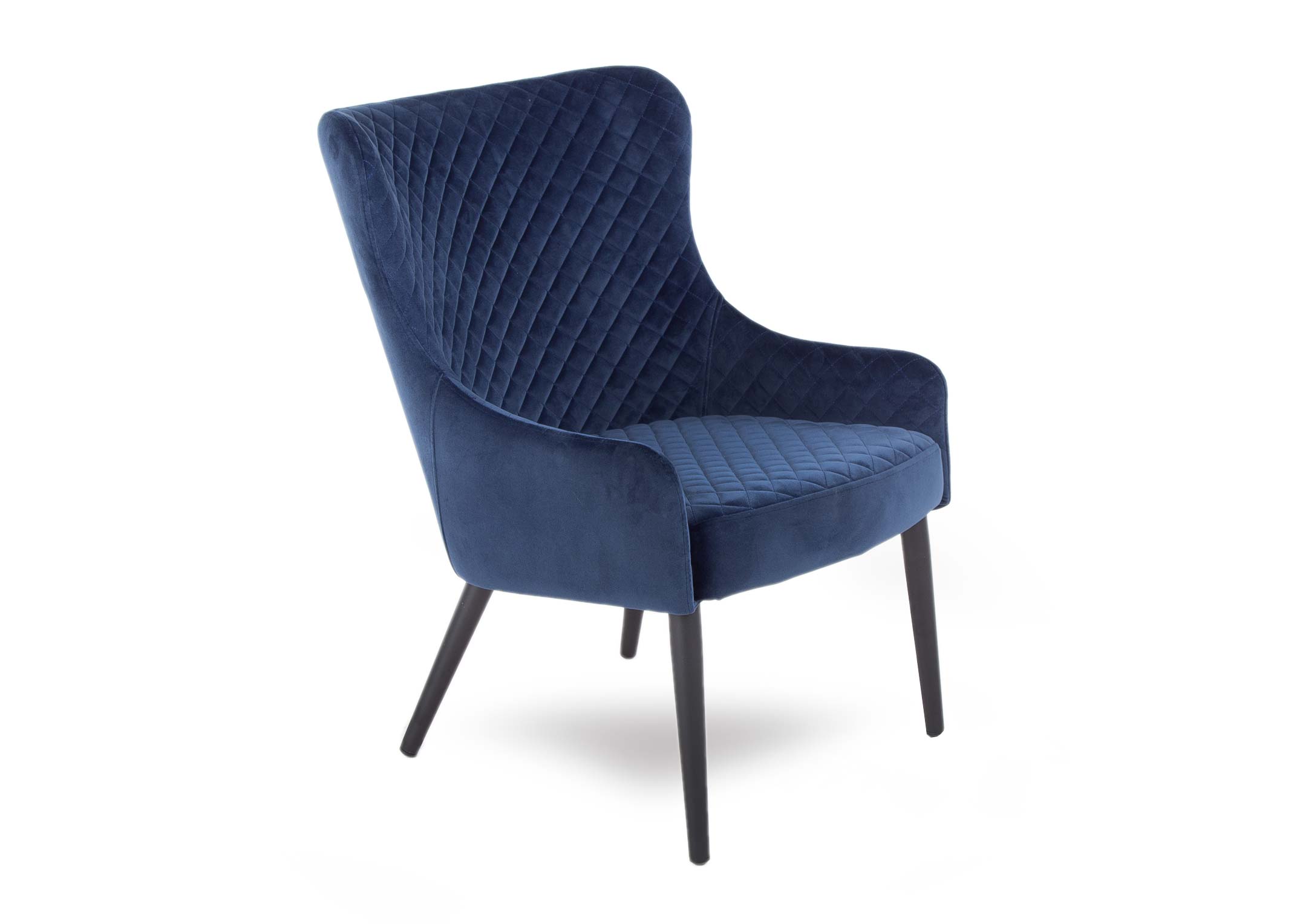 Bedroom Chairs Ireland EZ Living Furniture   130200 1 Blue Velvet Lounge Chair Ottowa 130200 Angle 