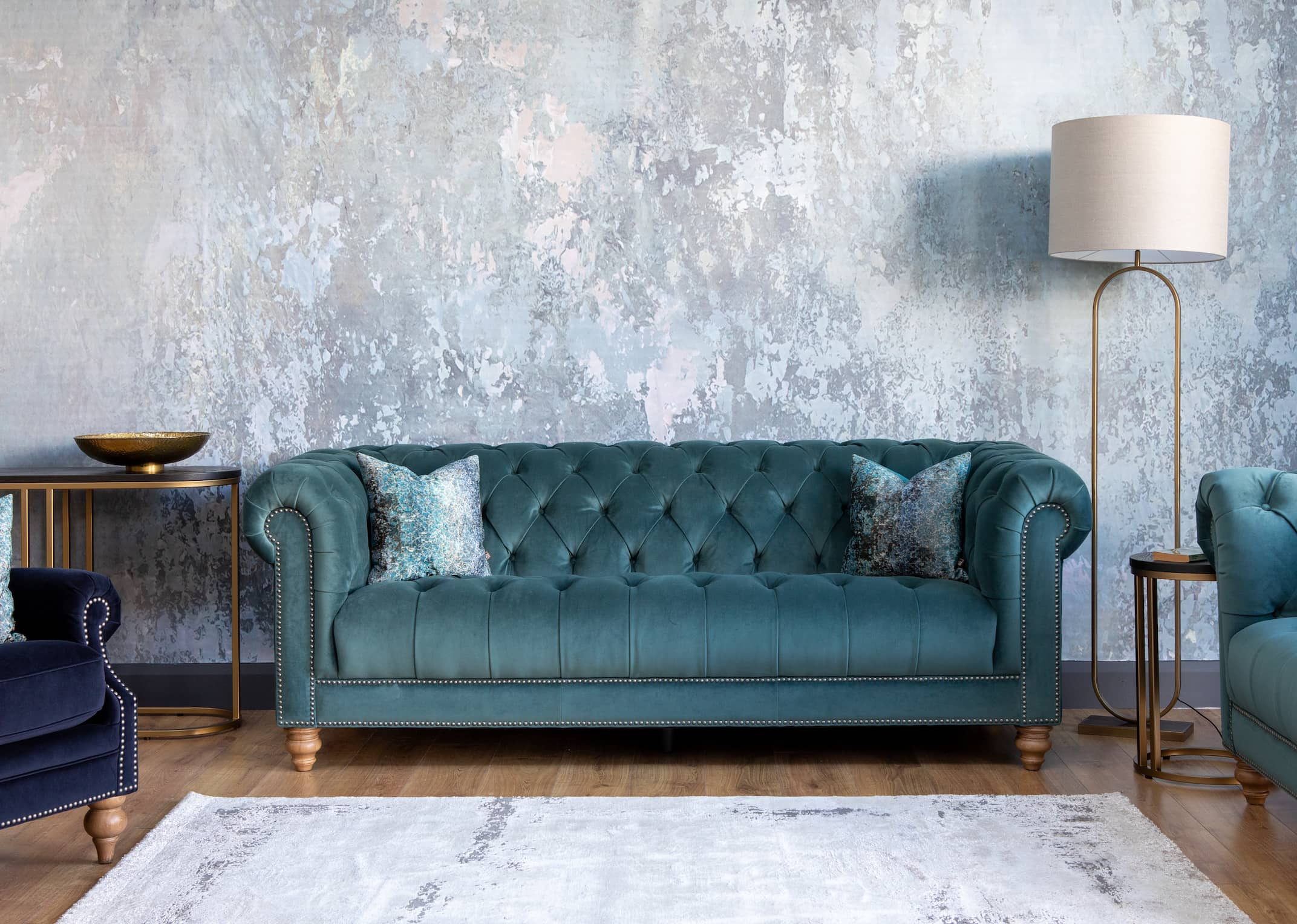 Fabric Sofas Ireland EZ Living Furniture   130251 2 Adare Teal 3 Seater 