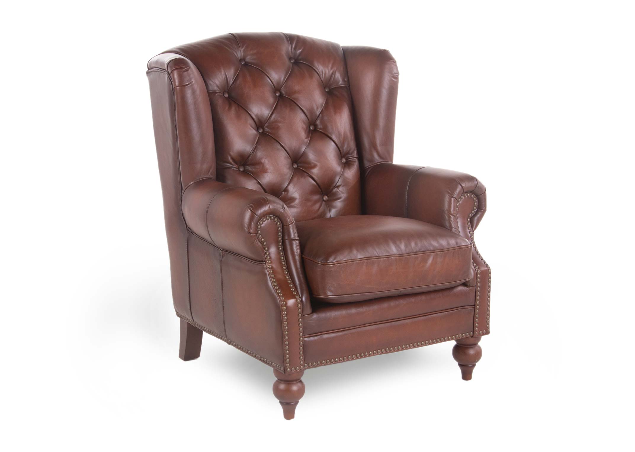 Wingback recliner online leather