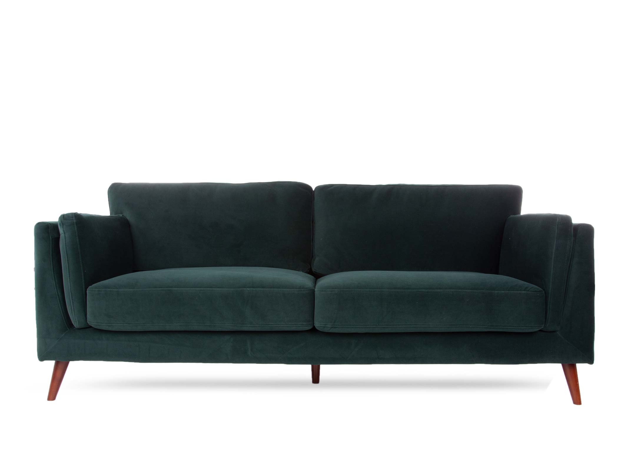 Green velvet sofa on sale with gold legs