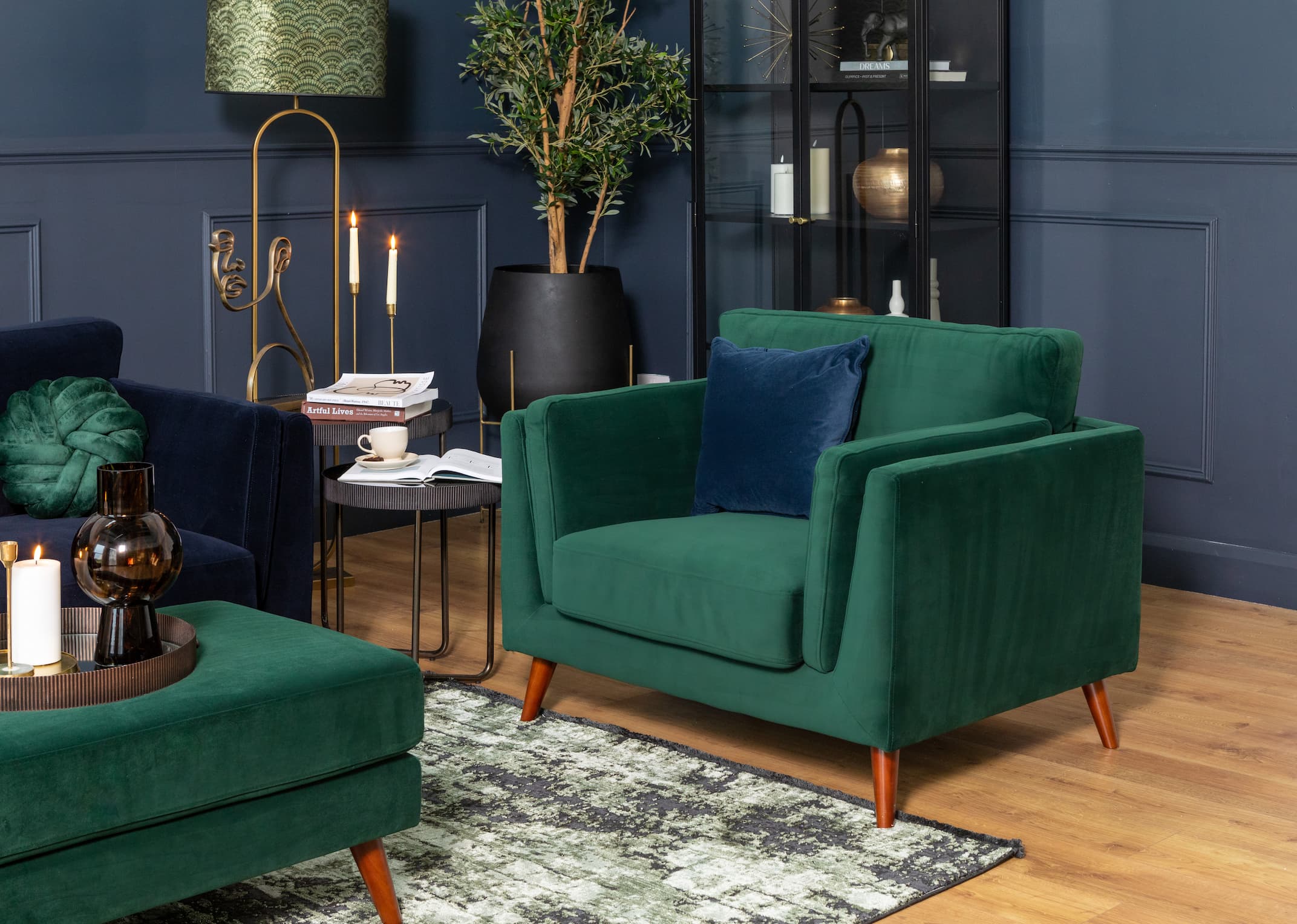 Green Velvet Armchair Bellini EZ Living Furniture