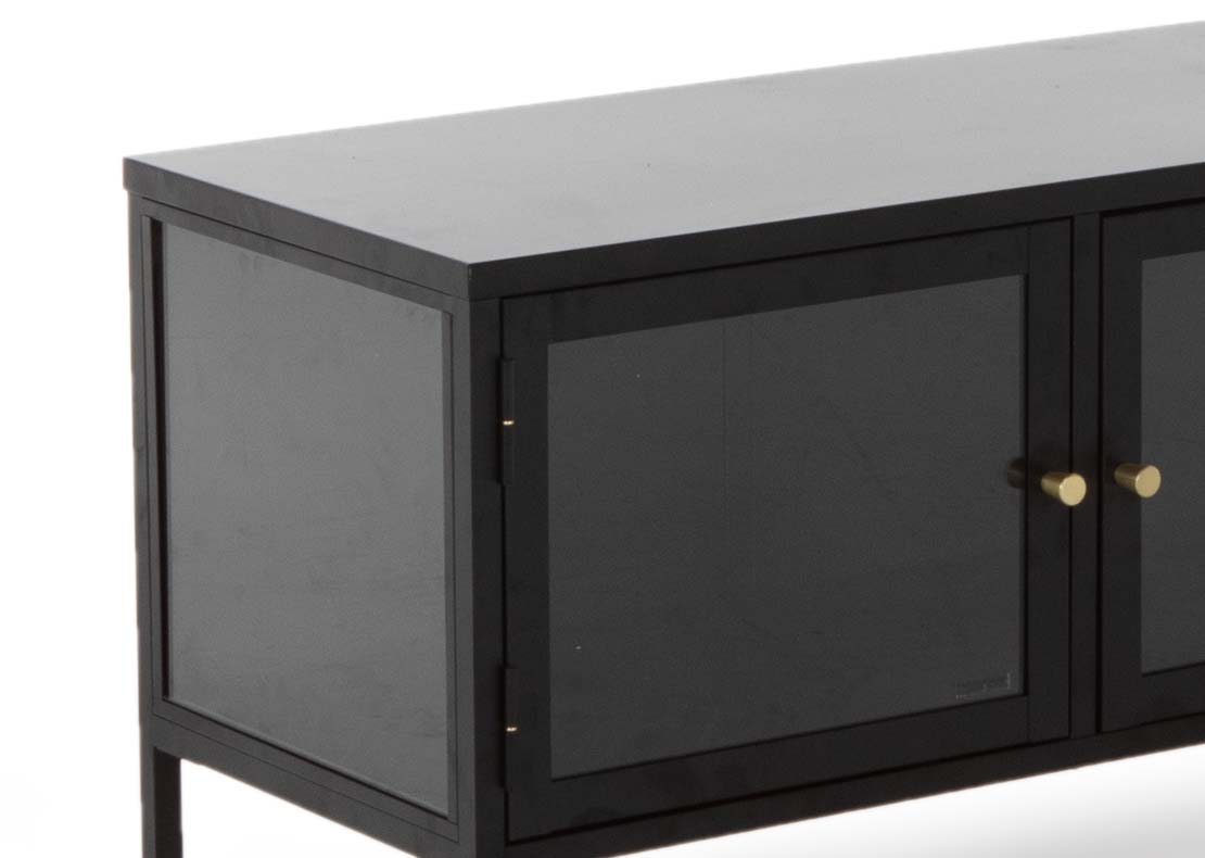 Small tv stand with deals glass doors