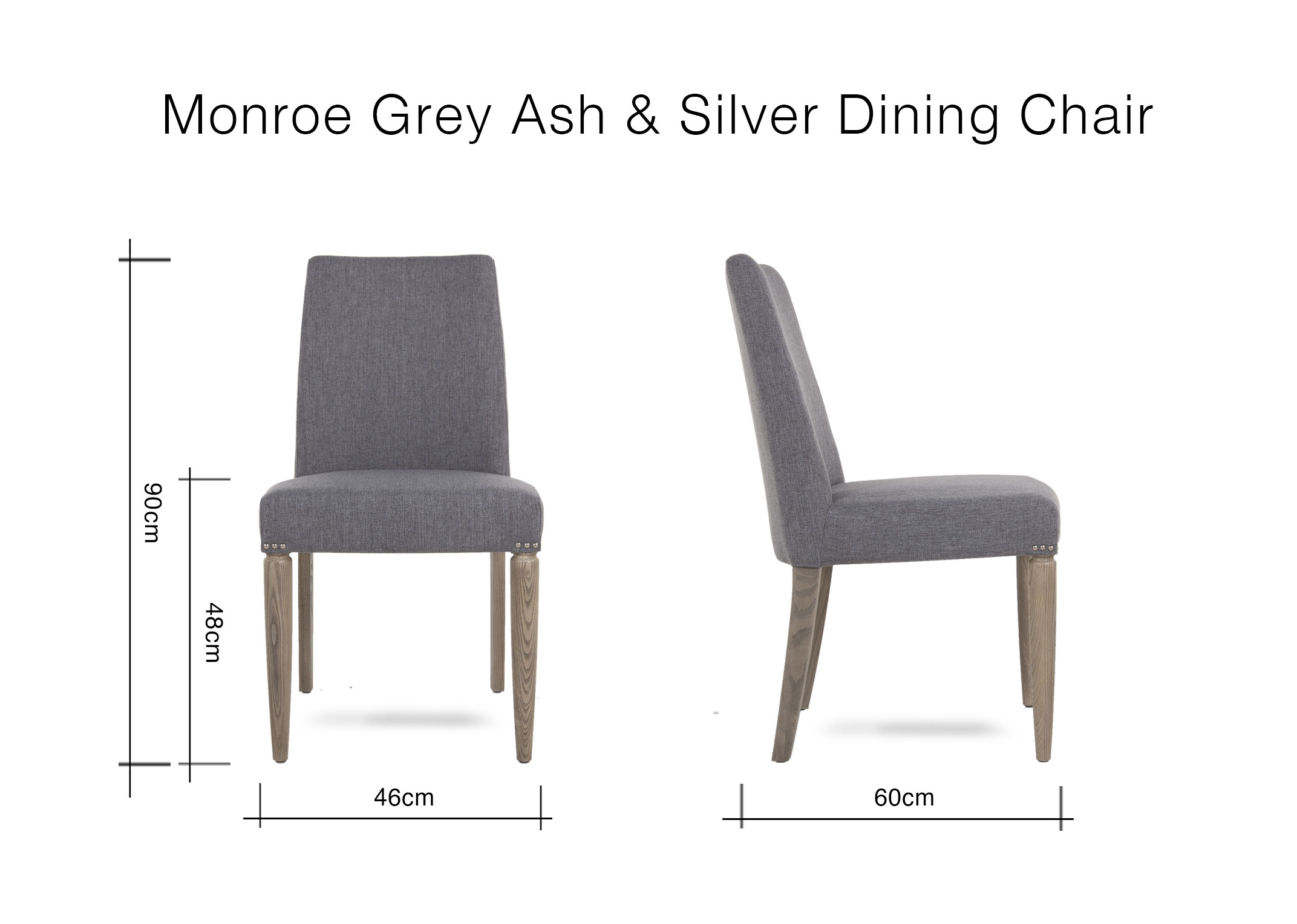 Silver upholstered outlet dining chairs