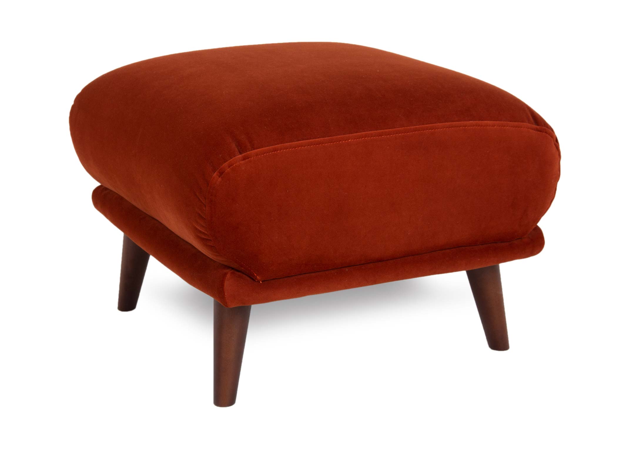 Red 2024 velvet footstool