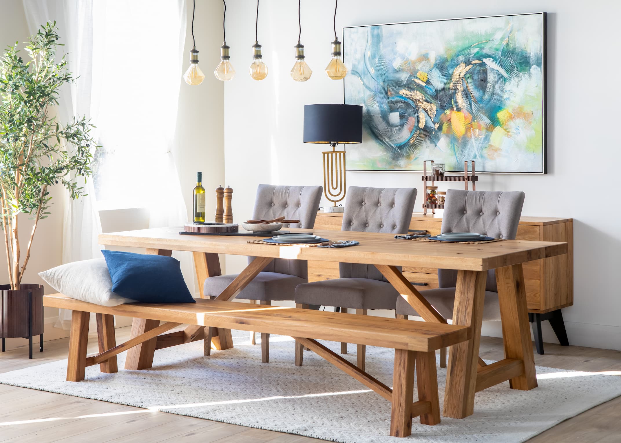 ez living oak dining table