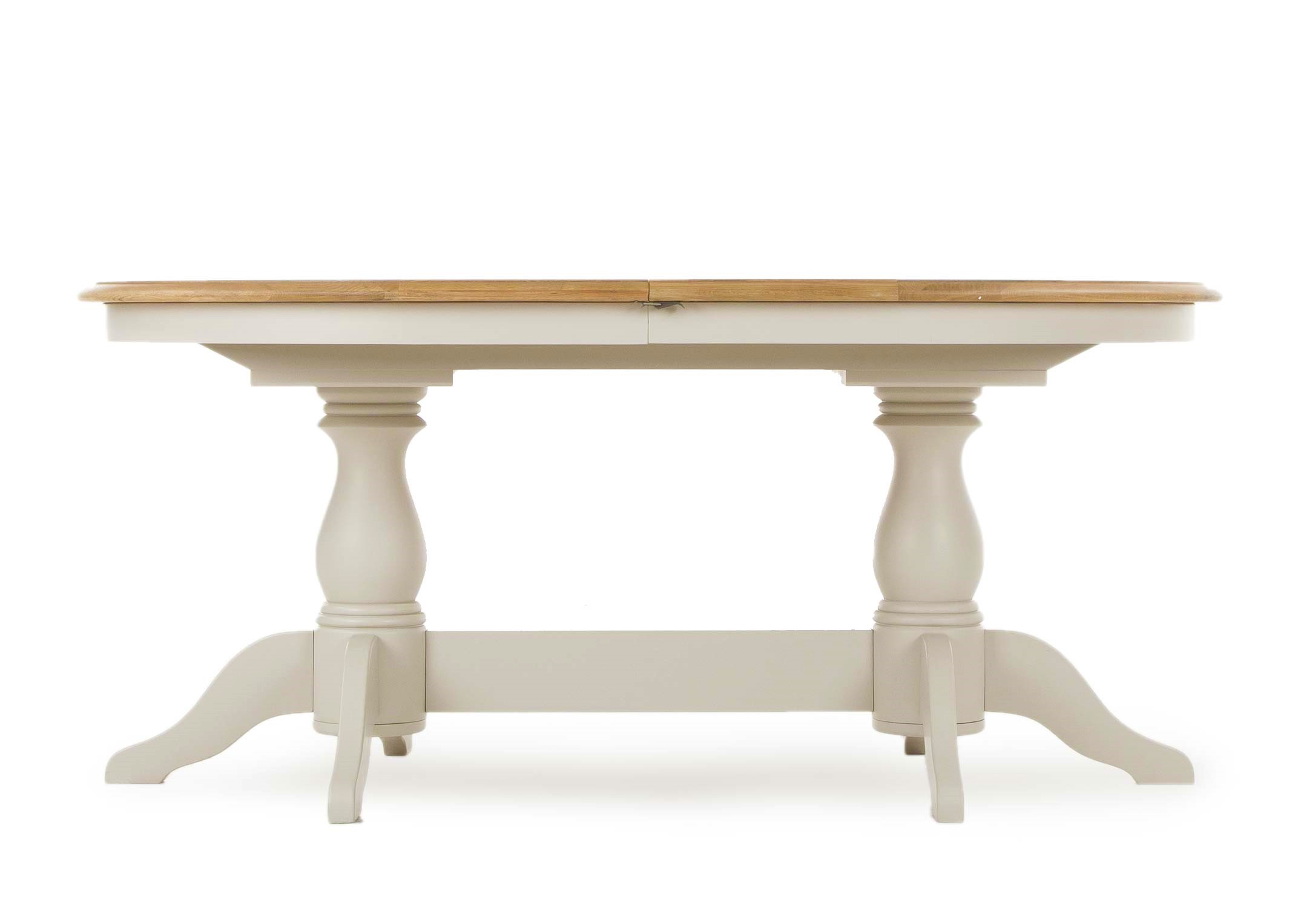 Light oak pedestal dining outlet table