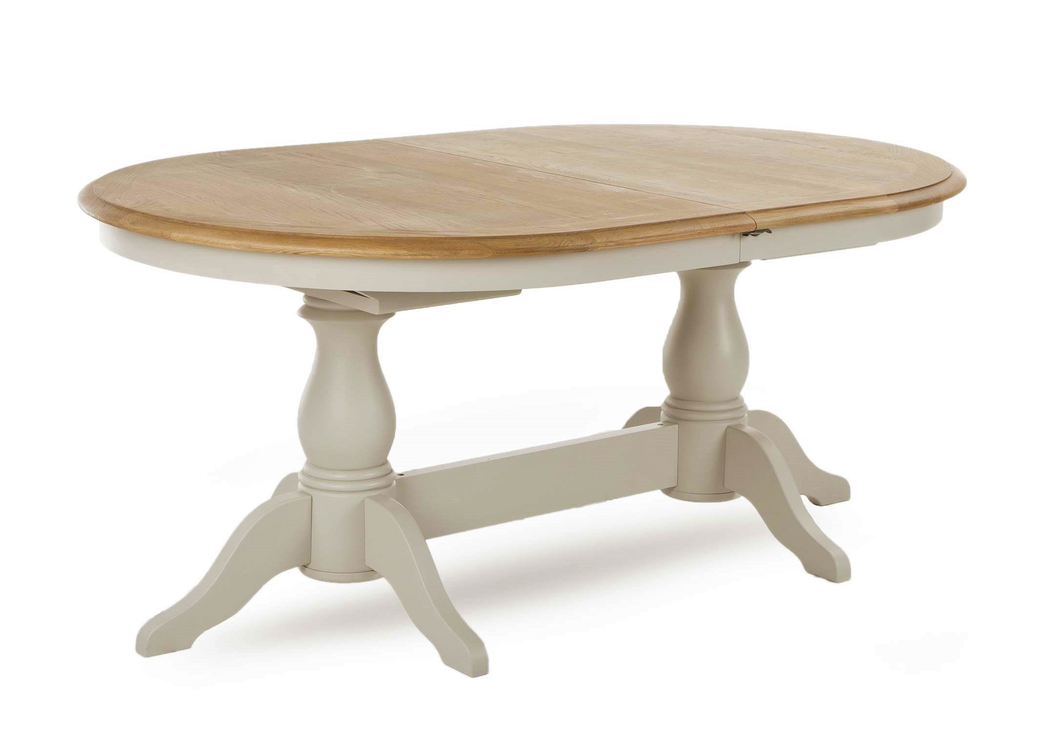 Light oak pedestal dining outlet table