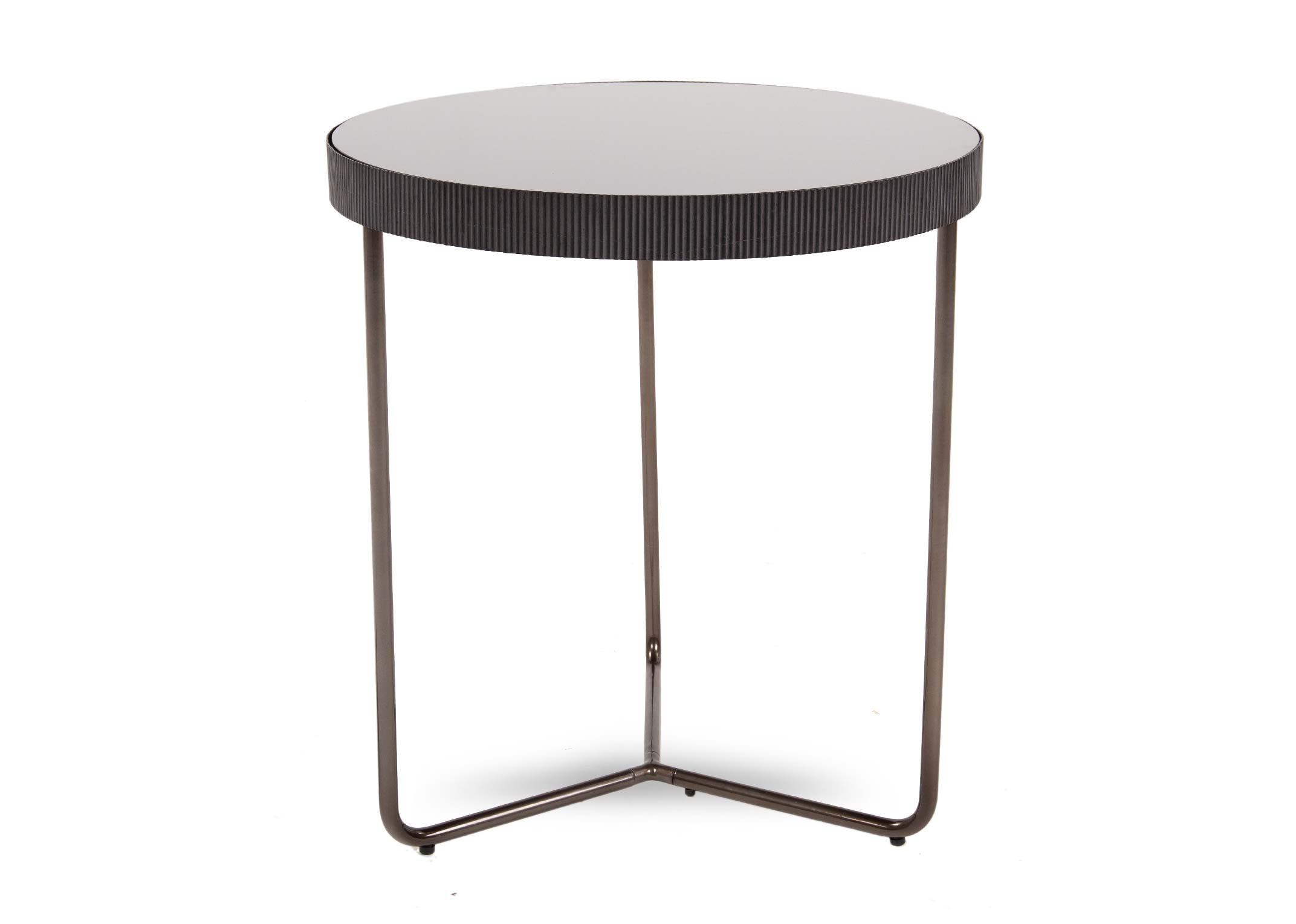 White metal round on sale side table