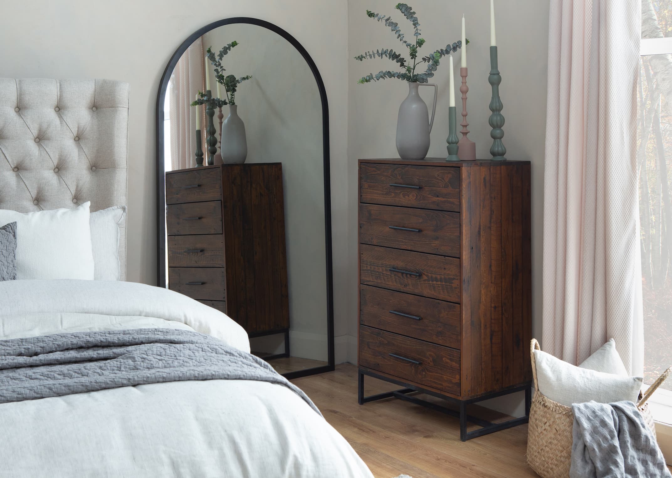 Bedroom furniture tall chest store of drawers