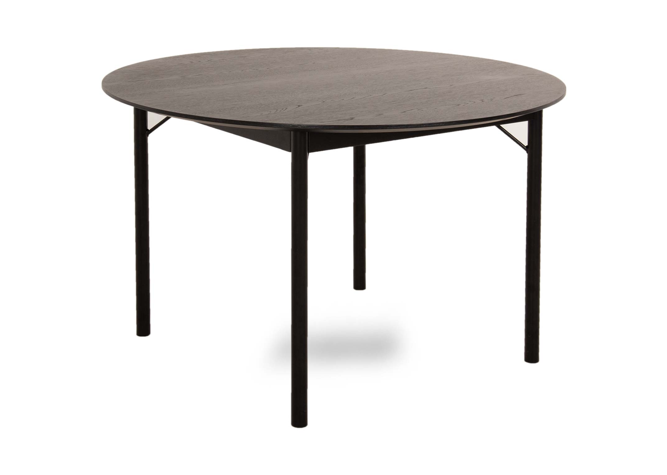 Black oak round dining shop table