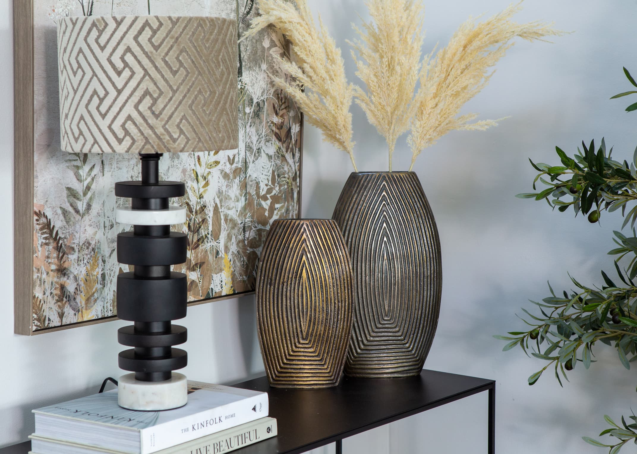 Black marble online table lamp