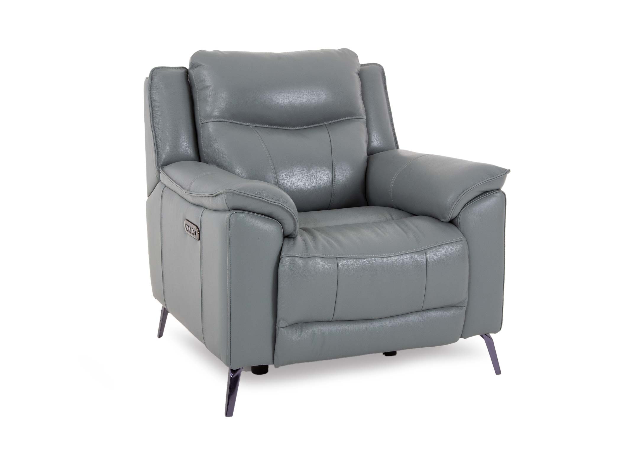 Light blue online leather recliner chair