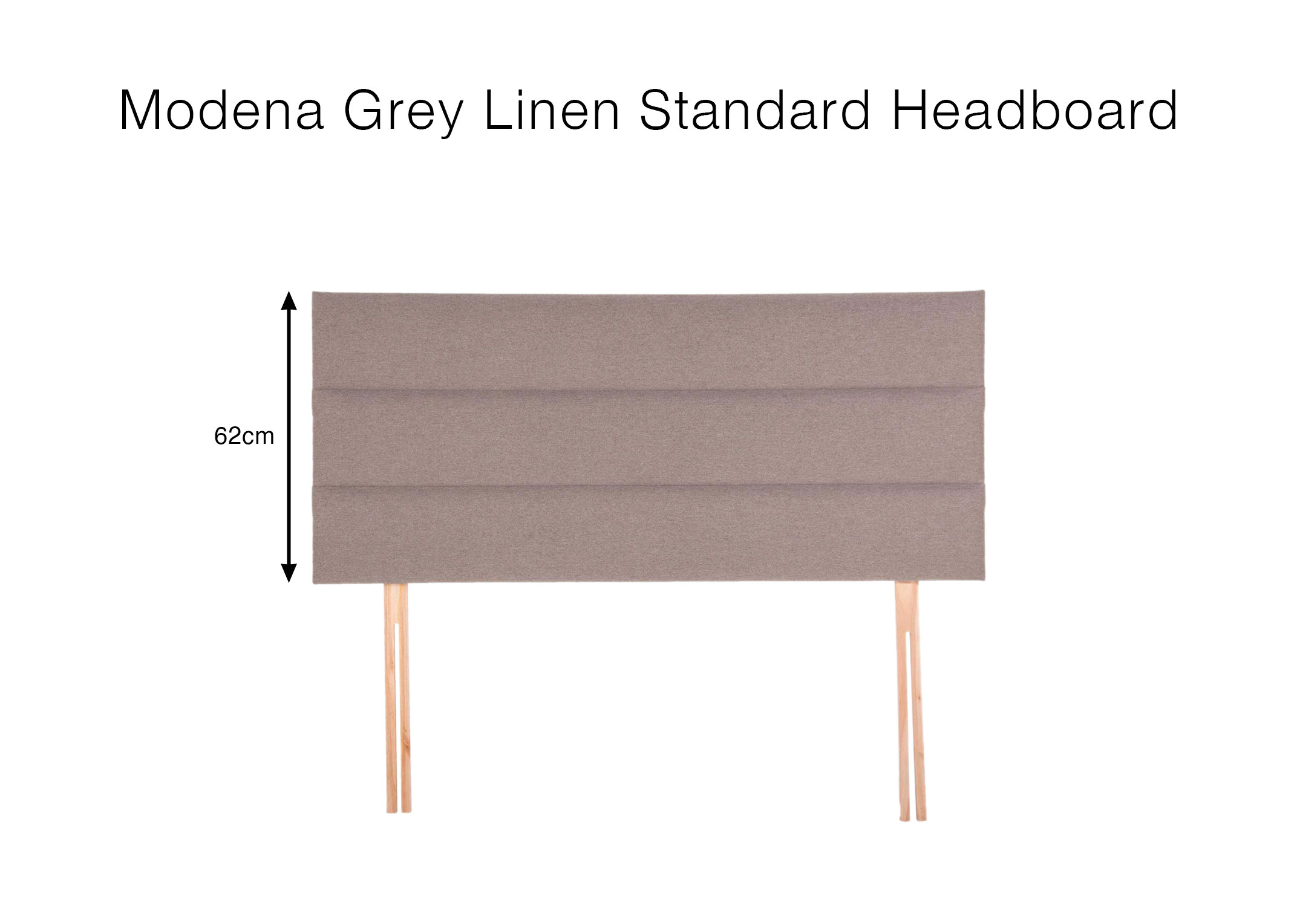 Small Double 4ft 3 Row Grey Linen Headboard Modena EZ Living