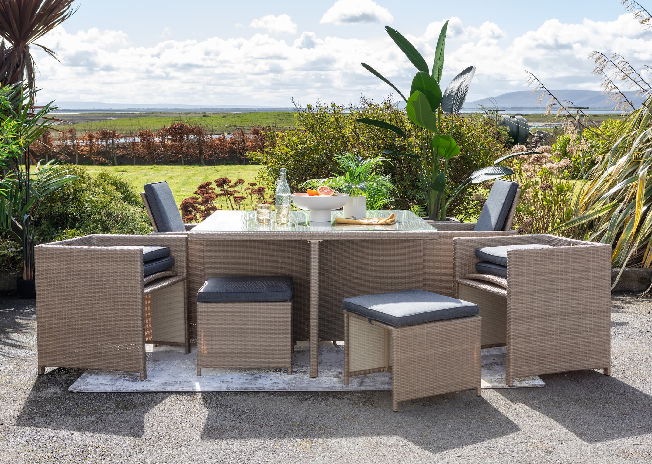 Rattan cube clearance garden furniture sale