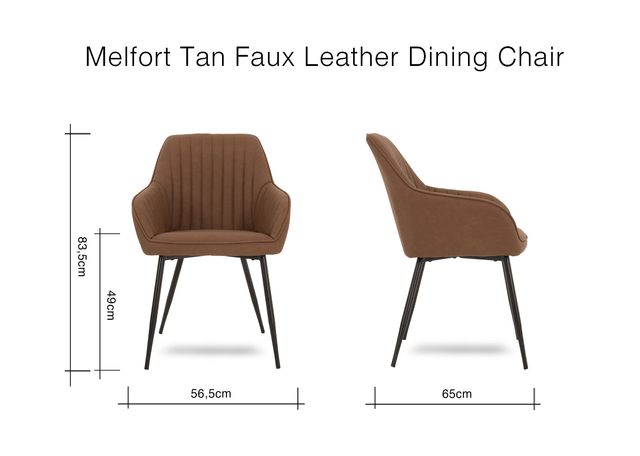 Tan leather deals dining room chairs