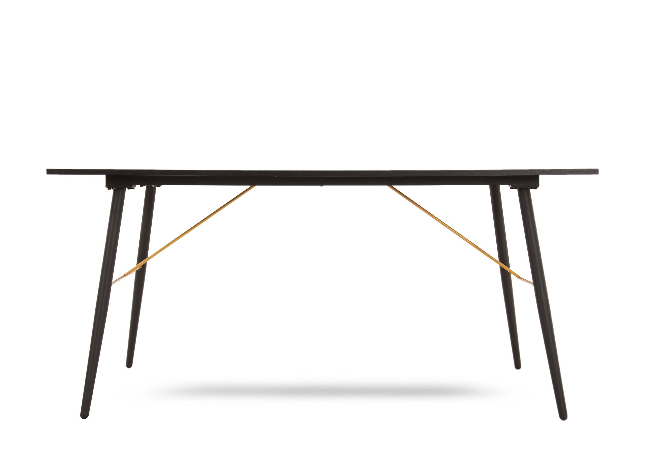 Solid black store dining table