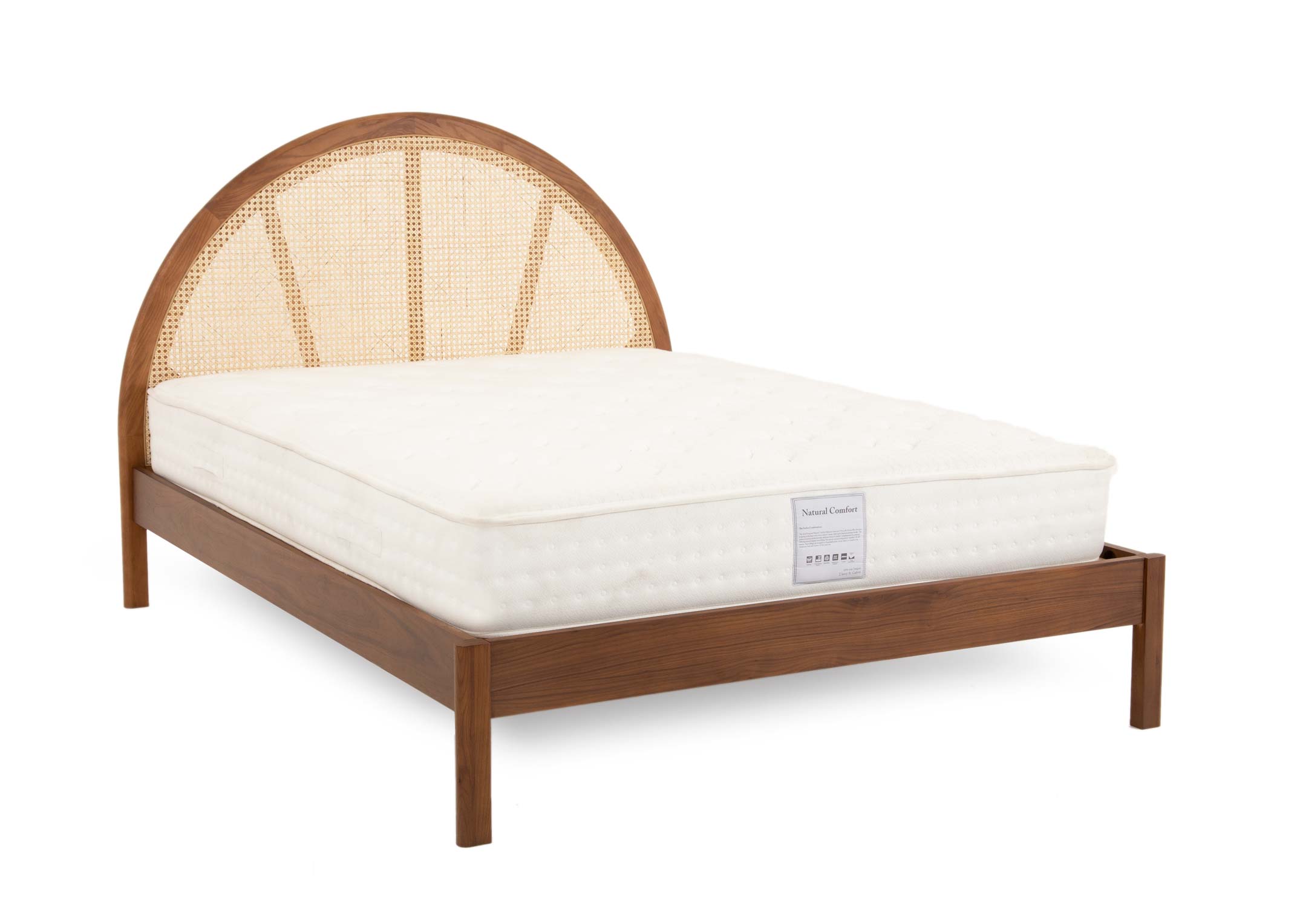 Black and deals rattan bed frame