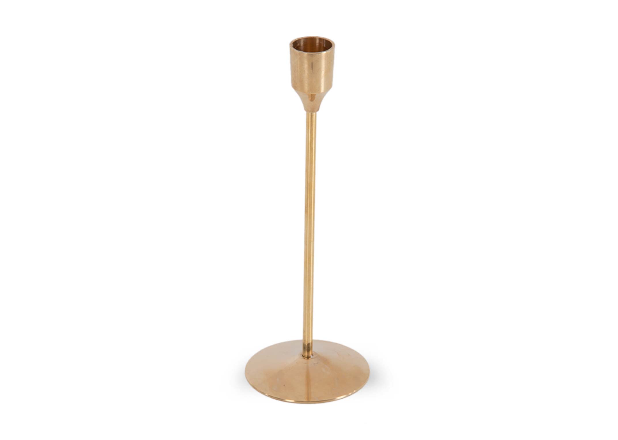 Golden Light Brass Candlestick Holder | Taper Candle Holder - Small