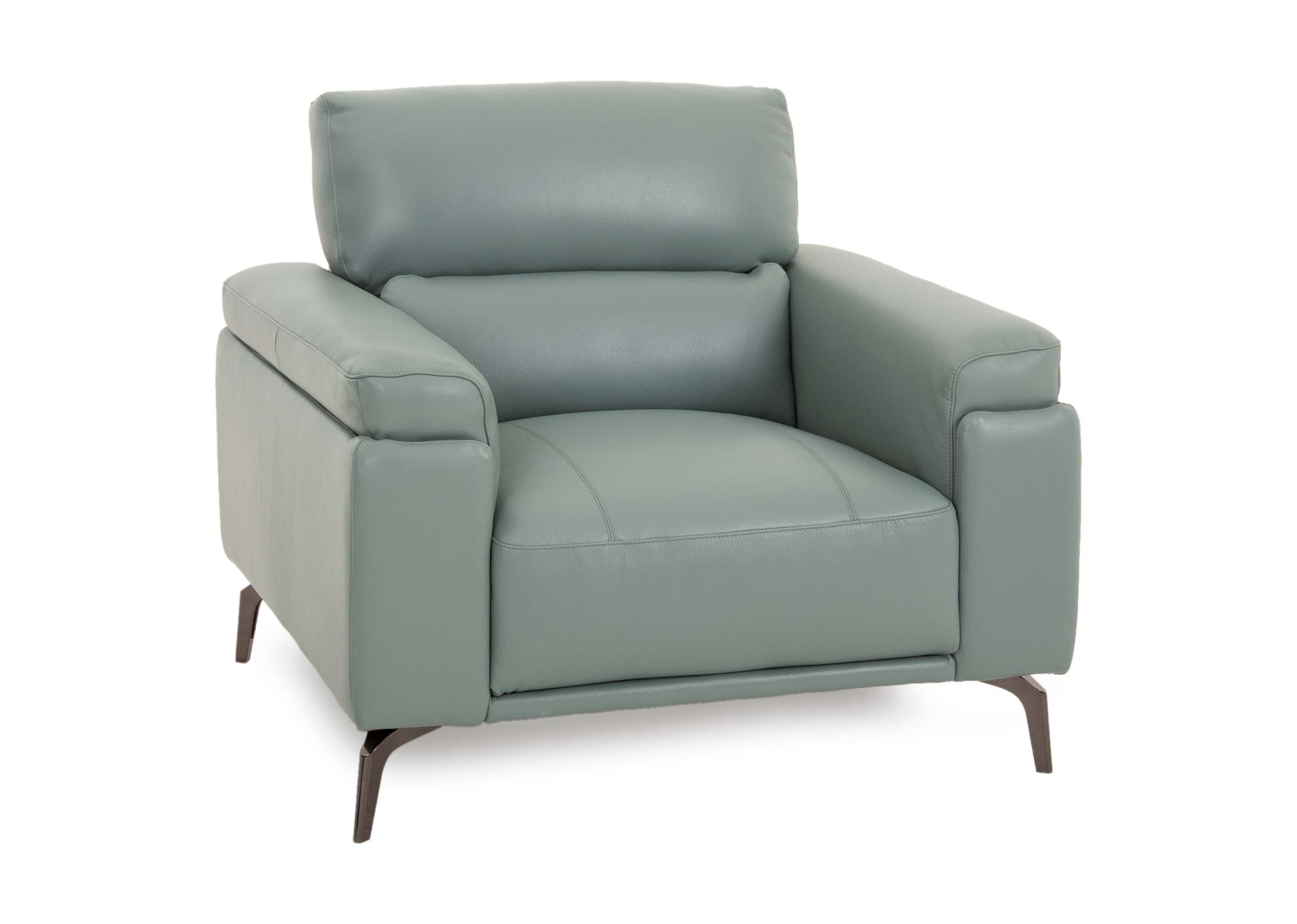 Blue leather armchair hot sale