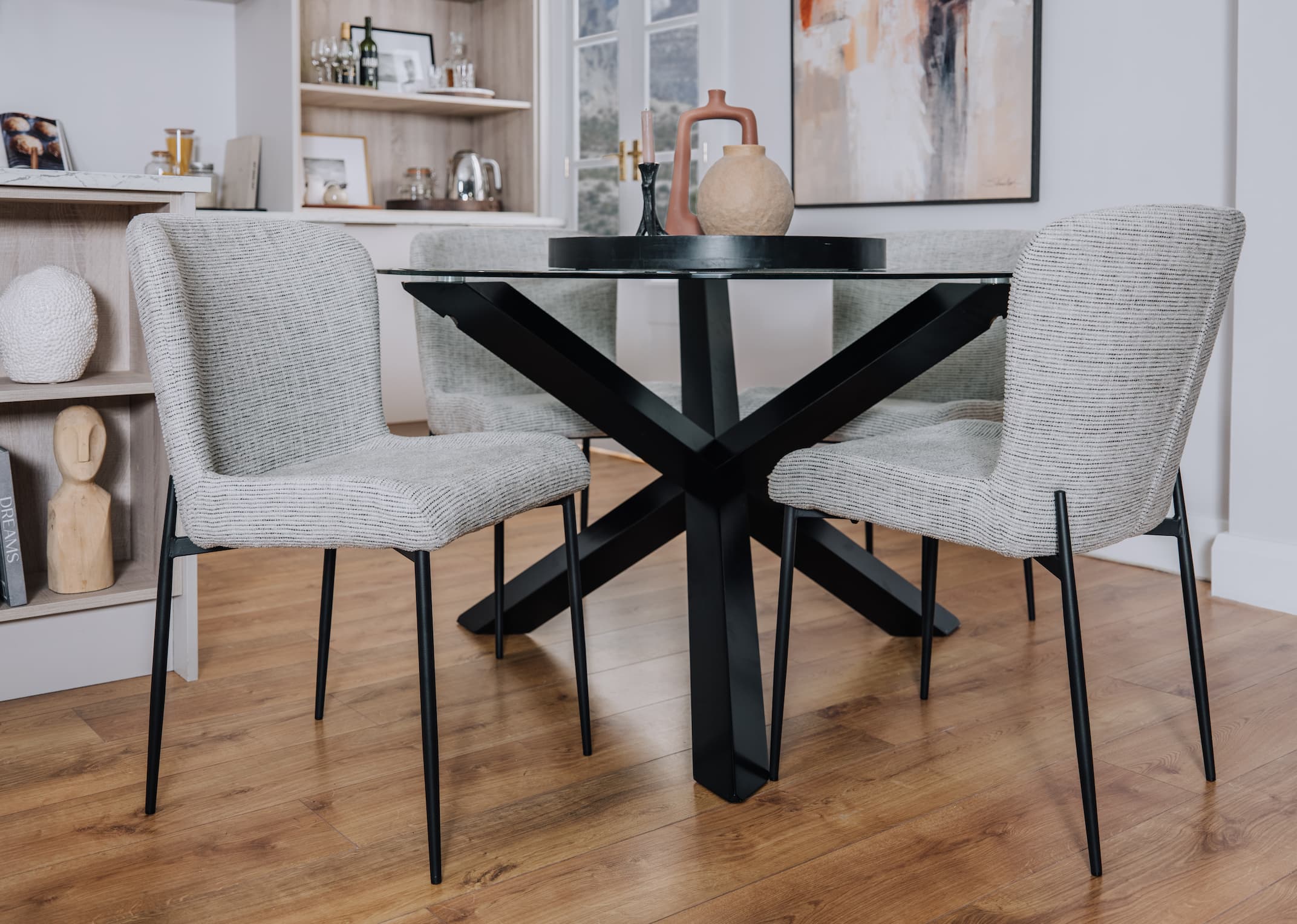 Gray chairs store for kitchen table