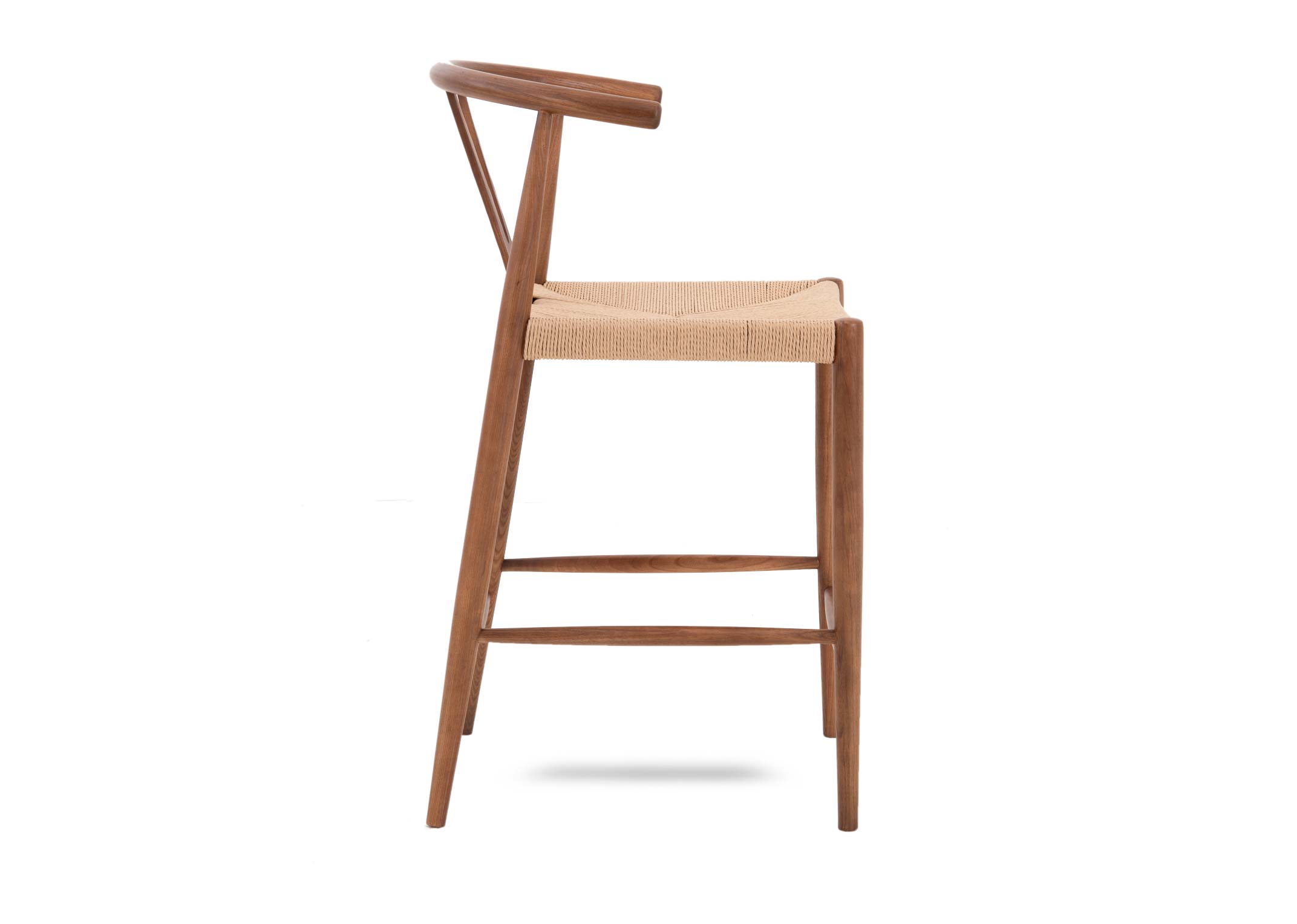 Walnut Bar Stool with Weaving Seat Cape EZ Living Furniture