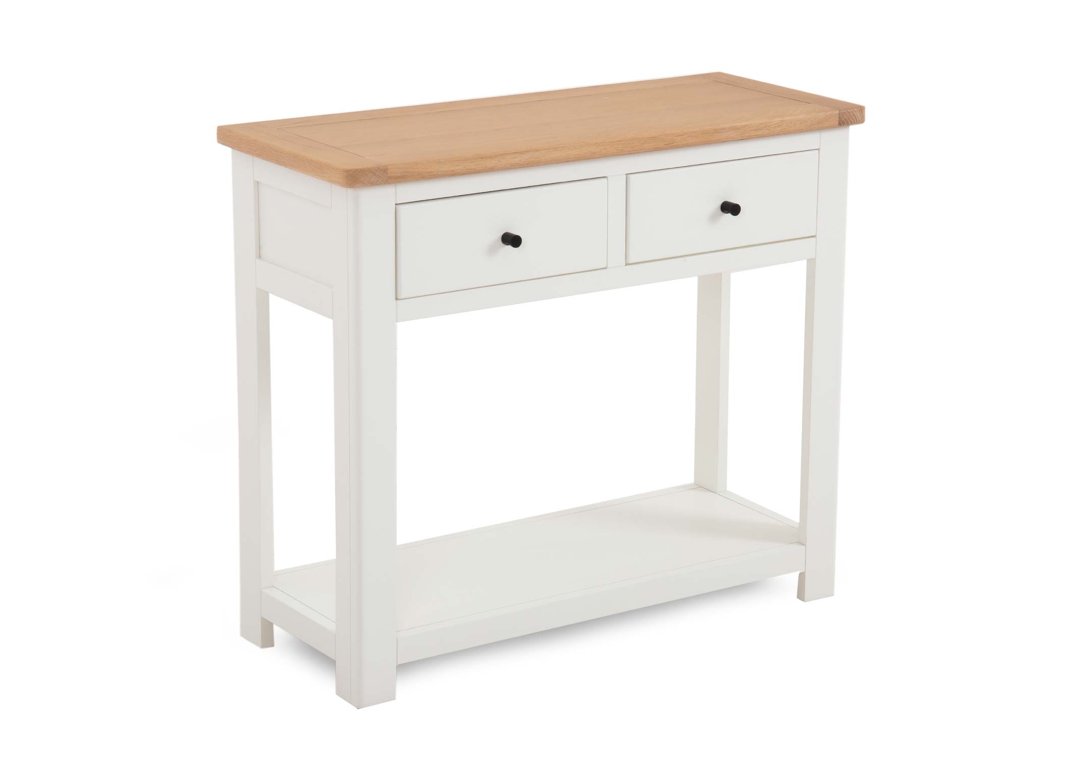 White and wood deals console