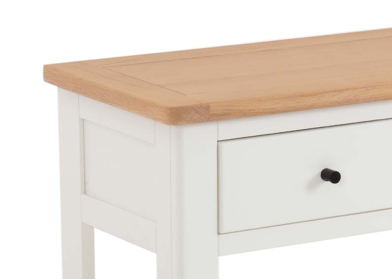 White console table with wood deals top