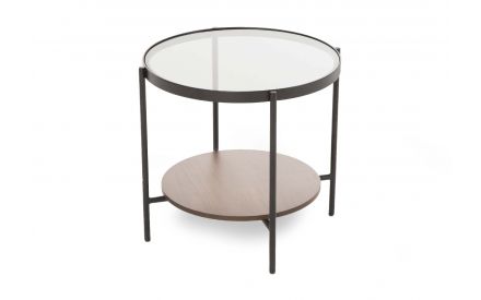 Large Round Coffee Table with Black Metal Legs - Crete - EZ Living