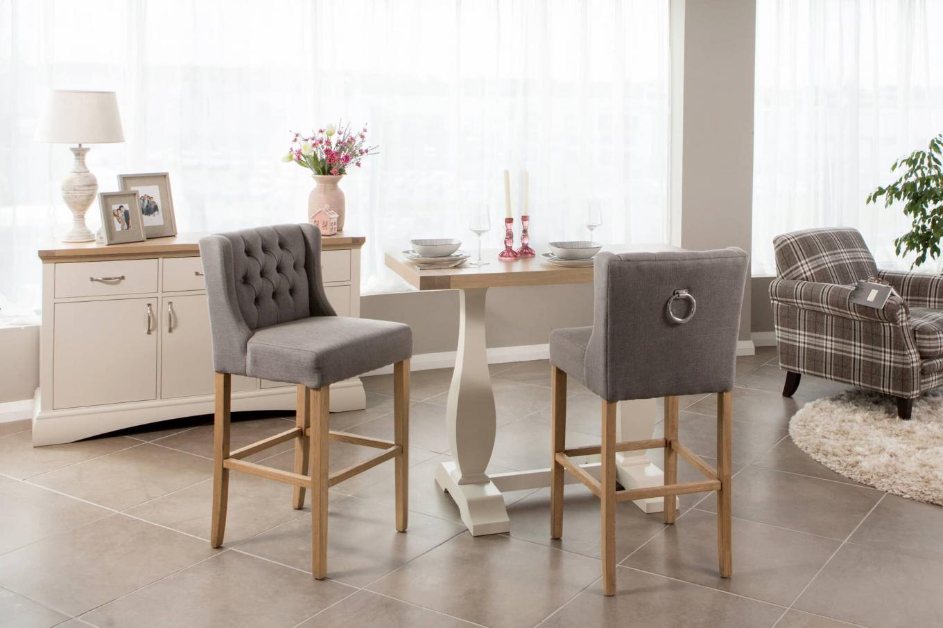 grange bar stool grey leather